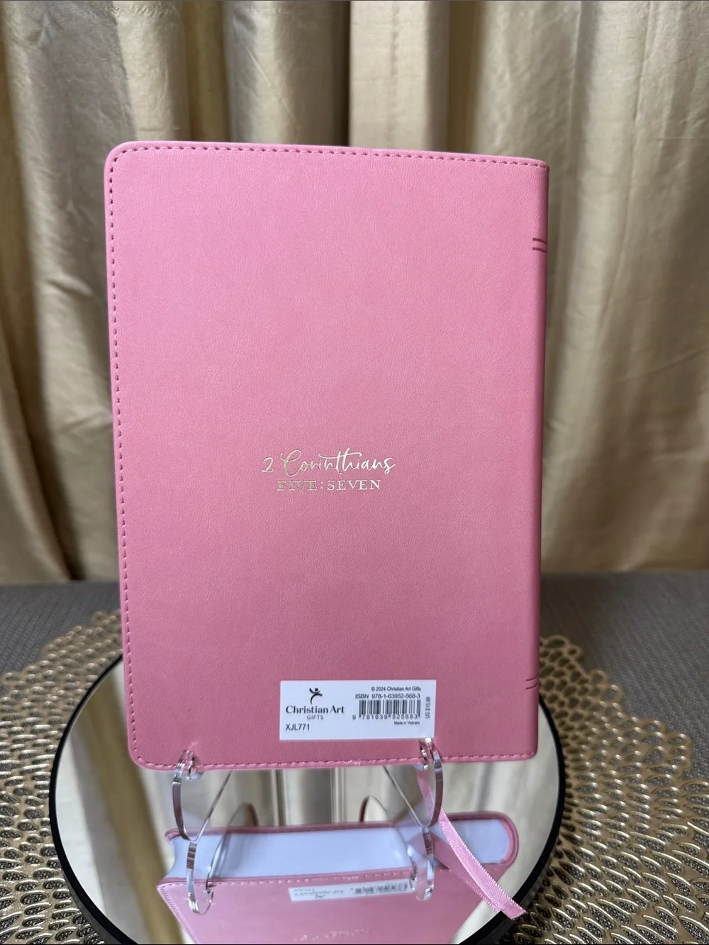 Walk by Faith Pink Leatherette Journal • 8.5 x 6 in • Scripture Pages